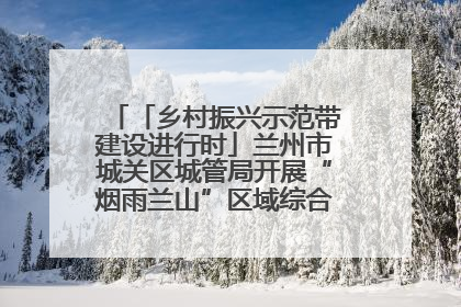 「乡村振兴示范带建设进行时」兰州市城关区城管局开展“烟雨兰山”区域综合整治专项行动