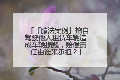「滕法案例」擅自驾驶他人租赁车辆造成车辆损毁，赔偿责任由谁来承担？