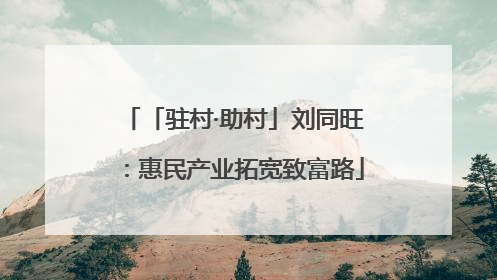 「驻村·助村」刘同旺：惠民产业拓宽致富路