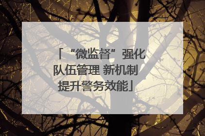 “微监督”强化队伍管理 新机制提升警务效能
