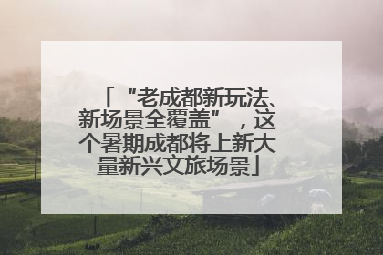 “老成都新玩法、新场景全覆盖”，这个暑期成都将上新大量新兴文旅场景