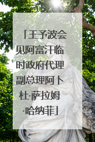 王予波会见阿富汗临时政府代理副总理阿卜杜·萨拉姆·哈纳菲