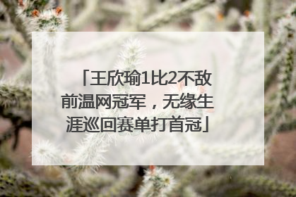 王欣瑜1比2不敌前温网冠军，无缘生涯巡回赛单打首冠