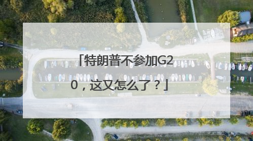 特朗普不参加G20，这又怎么了？