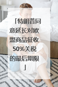 特朗普同意延长对欧盟商品征收50%关税的最后期限