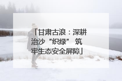 甘肃古浪：深耕治沙“织绿” 筑牢生态安全屏障
