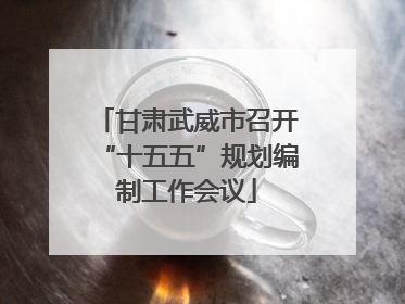 甘肃武威市召开“十五五”规划编制工作会议