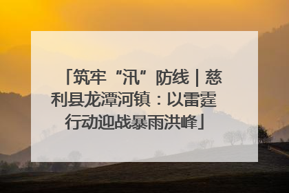 筑牢“汛”防线｜慈利县龙潭河镇：以雷霆行动迎战暴雨洪峰
