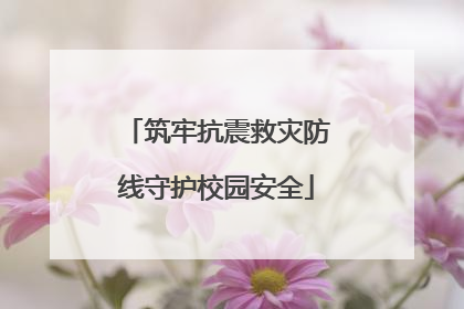 筑牢抗震救灾防线守护校园安全