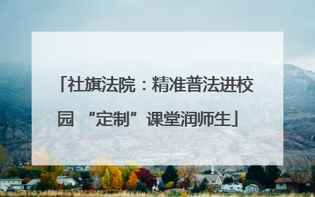 社旗法院：精准普法进校园 “定制”课堂润师生