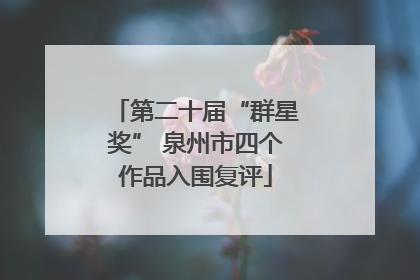 第二十届“群星奖” 泉州市四个作品入围复评