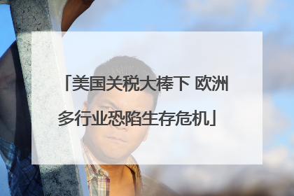 美国关税大棒下 欧洲多行业恐陷生存危机