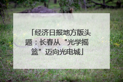 经济日报地方版头题：长春从“光学摇篮”迈向光电城