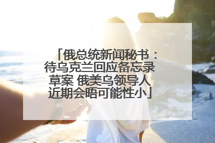 俄总统新闻秘书：待乌克兰回应备忘录草案 俄美乌领导人近期会晤可能性小