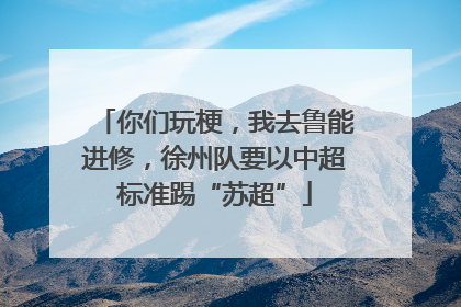 你们玩梗，我去鲁能进修，徐州队要以中超标准踢“苏超”