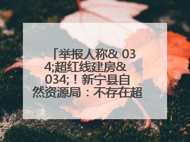 举报人称& 034;超红线建房& 034;！新宁县自然资源局：不存在超红线建房行为