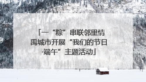 一“粽”串联邻里情 禹城市开展“我们的节日·端午”主题活动