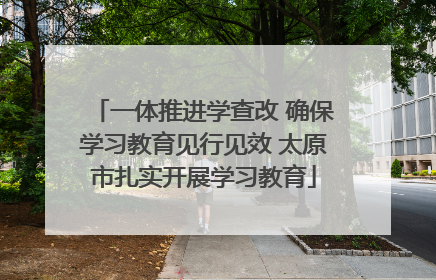 一体推进学查改 确保学习教育见行见效 太原市扎实开展学习教育