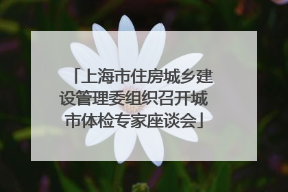 上海市住房城乡建设管理委组织召开城市体检专家座谈会
