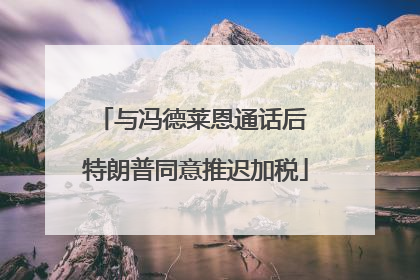 与冯德莱恩通话后 特朗普同意推迟加税