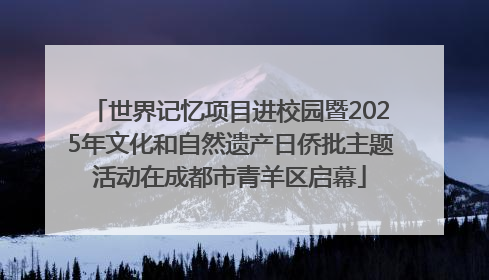 世界记忆项目进校园暨2025年文化和自然遗产日侨批主题活动在成都市青羊区启幕