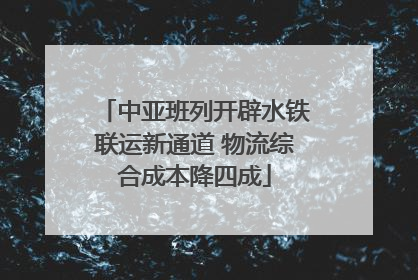 中亚班列开辟水铁联运新通道 物流综合成本降四成