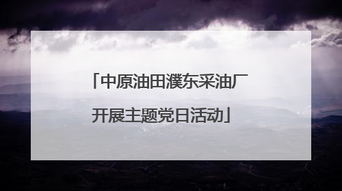 中原油田濮东采油厂开展主题党日活动