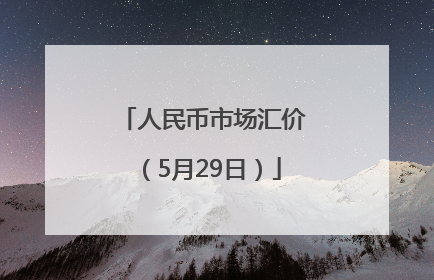 人民币市场汇价（5月29日）