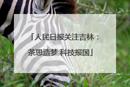 人民日报关注吉林：茶思造梦 科技报国