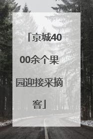 京城4000余个果园迎接采摘客