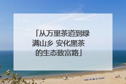 从万里茶道到绿满山乡 安化黑茶的生态致富路