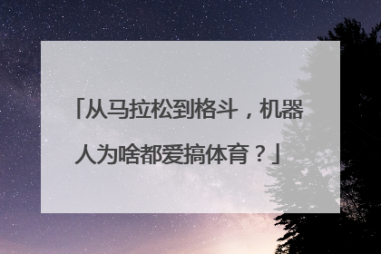 从马拉松到格斗，机器人为啥都爱搞体育？
