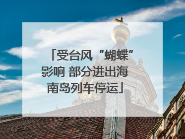 受台风“蝴蝶”影响 部分进出海南岛列车停运