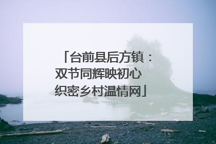 台前县后方镇：双节同辉映初心 织密乡村温情网