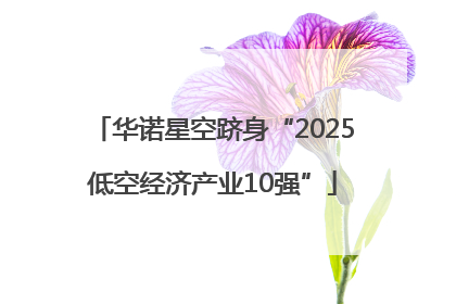 华诺星空跻身“2025低空经济产业10强”