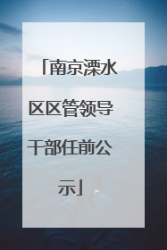 南京溧水区区管领导干部任前公示