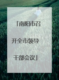 南阳市召开全市领导干部会议