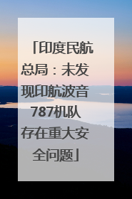 印度民航总局：未发现印航波音787机队存在重大安全问题