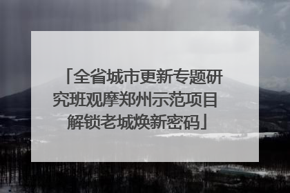 全省城市更新专题研究班观摩郑州示范项目 解锁老城焕新密码