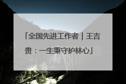 全国先进工作者｜王吉贵：一生秉守护林心