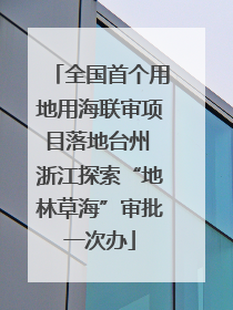 全国首个用地用海联审项目落地台州 浙江探索“地林草海”审批一次办