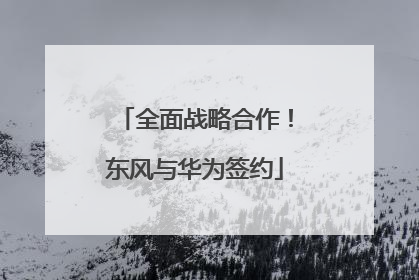 全面战略合作！东风与华为签约