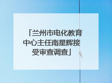 兰州市电化教育中心主任南星辉接受审查调查
