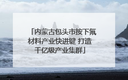 内蒙古包头市按下氟材料产业快进键 打造千亿级产业集群