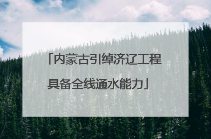 内蒙古引绰济辽工程具备全线通水能力