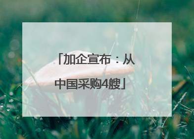 加企宣布：从中国采购4艘