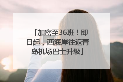 加密至36班！即日起，西海岸往返青岛机场巴士升级