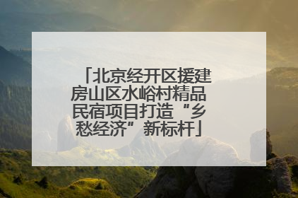 北京经开区援建房山区水峪村精品民宿项目打造“乡愁经济”新标杆