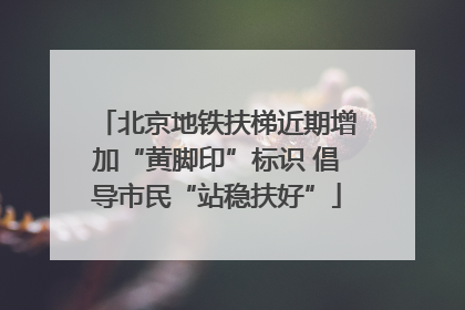 北京地铁扶梯近期增加“黄脚印”标识 倡导市民“站稳扶好”