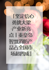 坚定信心 勇挑大梁·产业新亮点丨秦皇岛智慧消防产品占全国市场超四成
